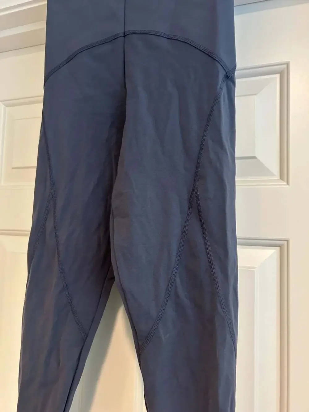 Oysho Sport High-Rise Scalloped Edge Leggings Blue XS